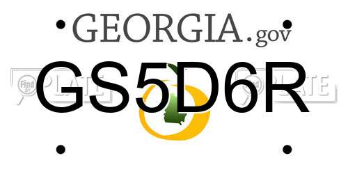 GS5D6R Georgia License Plate