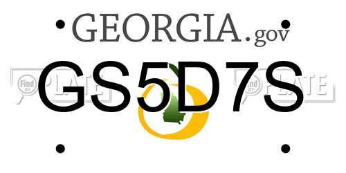 GS5D7S Georgia License Plate