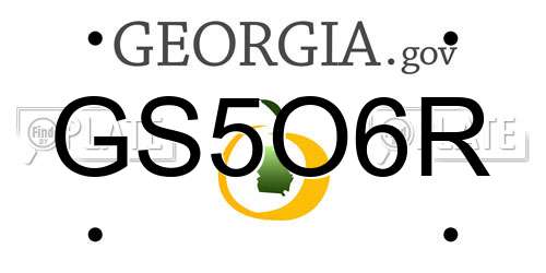 GS5O6R Georgia License Plate
