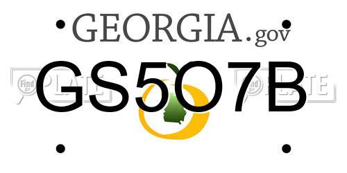 GS5O7B Georgia License Plate