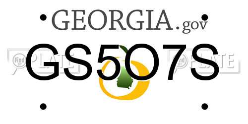 GS5O7S Georgia License Plate