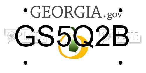 GS5Q2B Georgia License Plate