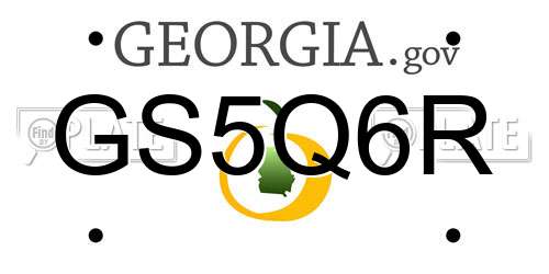 GS5Q6R Georgia License Plate