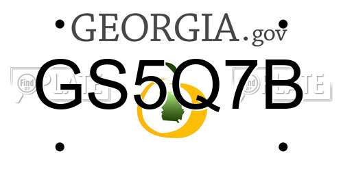 GS5Q7B Georgia License Plate