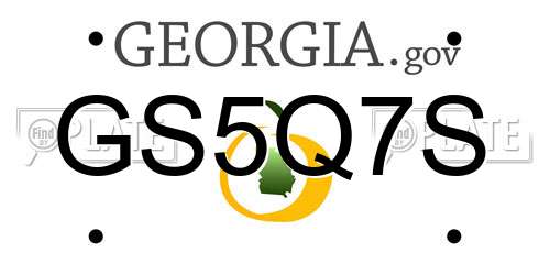 GS5Q7S Georgia License Plate