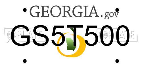 GS5T500 Georgia License Plate