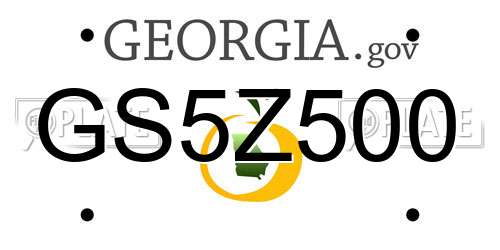 GS5Z500 Georgia License Plate