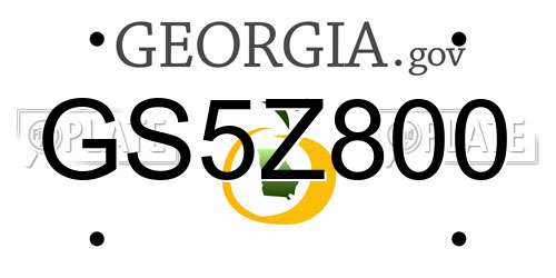 GS5Z800 Georgia License Plate