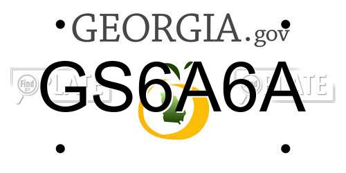 GS6A6A Georgia License Plate