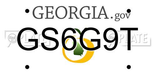 GS6G9T Georgia License Plate