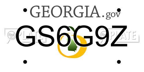 GS6G9Z Georgia License Plate