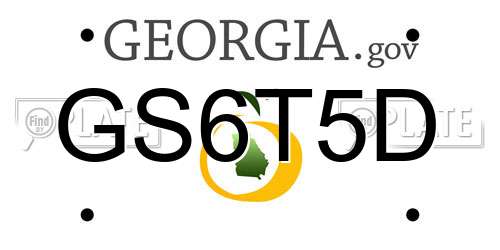 GS6T5D Georgia License Plate