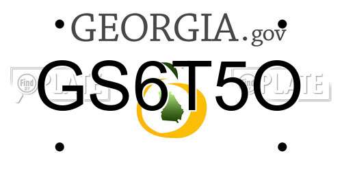 GS6T5O Georgia License Plate