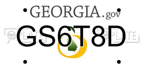 GS6T8D Georgia License Plate