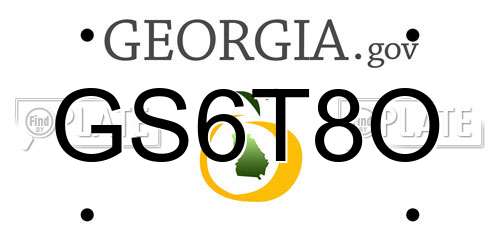 GS6T8O Georgia License Plate