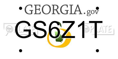 GS6Z1T Georgia License Plate