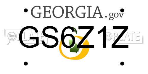 GS6Z1Z Georgia License Plate