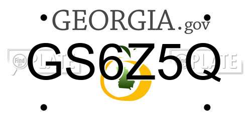 GS6Z5Q Georgia License Plate