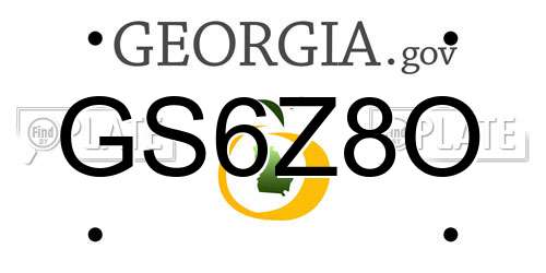 GS6Z8O Georgia License Plate