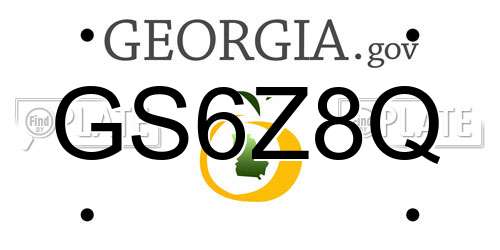 GS6Z8Q Georgia License Plate