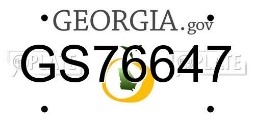 GS76647 Georgia License Plate