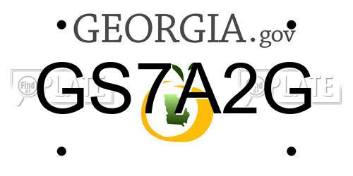 GS7A2G Georgia License Plate