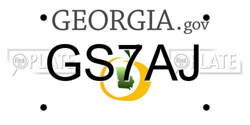 GS7AJ Georgia License Plate