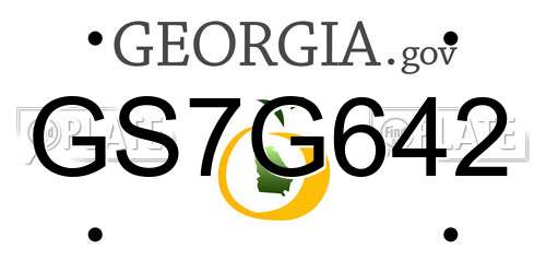 GS7G642 Georgia License Plate