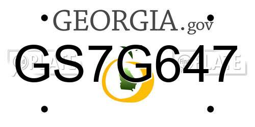 GS7G647 Georgia License Plate