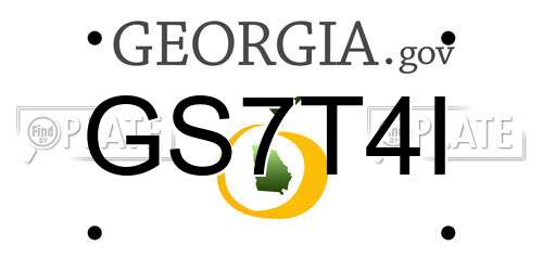 GS7T4I Georgia License Plate