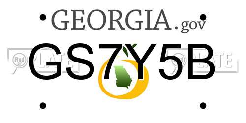 GS7Y5B Georgia License Plate