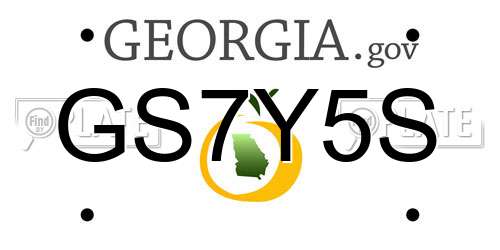 GS7Y5S Georgia License Plate