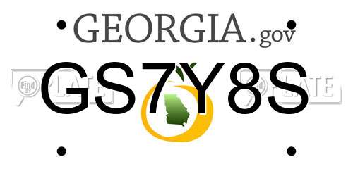 GS7Y8S Georgia License Plate