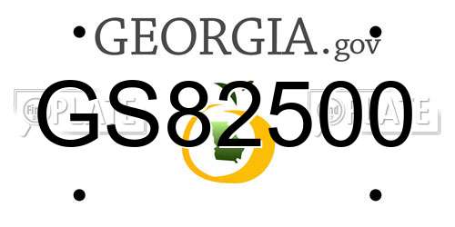 GS82500 Georgia License Plate