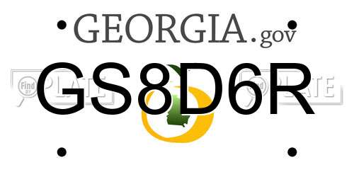 GS8D6R Georgia License Plate