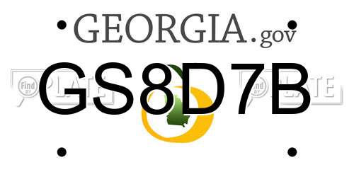 GS8D7B Georgia License Plate