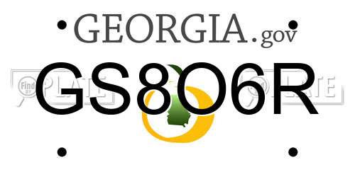 GS8O6R Georgia License Plate