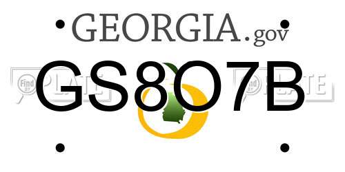 GS8O7B Georgia License Plate