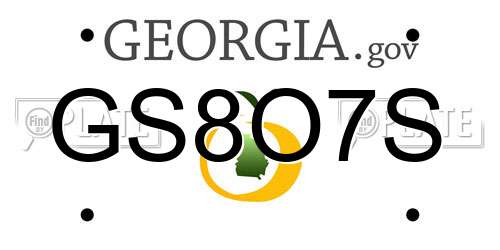 GS8O7S Georgia License Plate