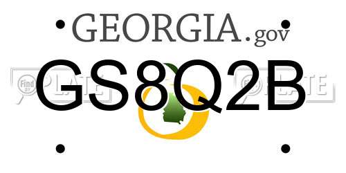 GS8Q2B Georgia License Plate