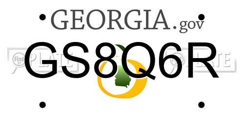GS8Q6R Georgia License Plate