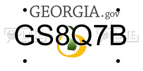 GS8Q7B Georgia License Plate