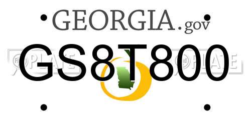 GS8T800 Georgia License Plate