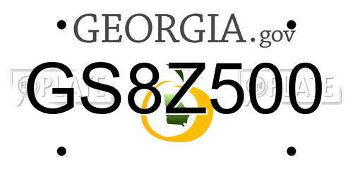 GS8Z500 Georgia License Plate