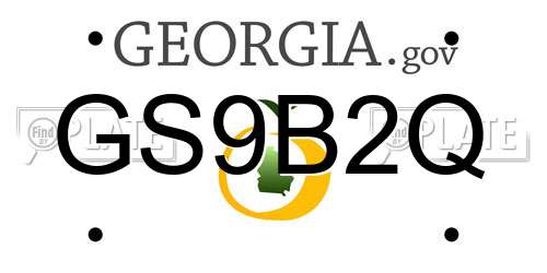 GS9B2Q Georgia License Plate