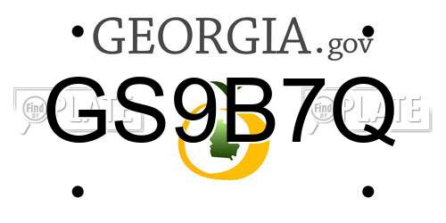 GS9B7Q Georgia License Plate