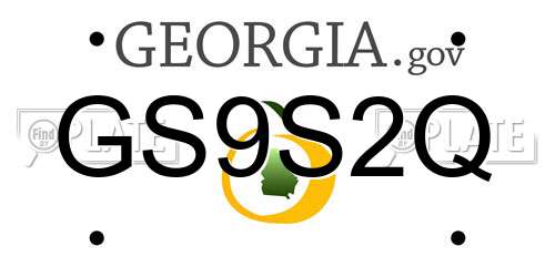GS9S2Q Georgia License Plate