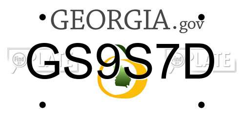 GS9S7D Georgia License Plate
