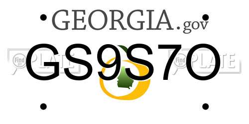 GS9S7O Georgia License Plate
