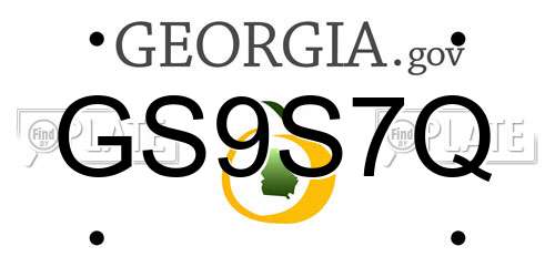 GS9S7Q Georgia License Plate